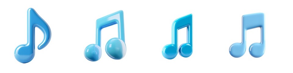 Double blue music notes with connected stems