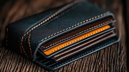 Car insurance card inside a wallet home office product image close-up financial security concept