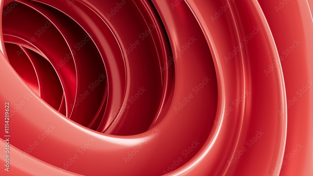 Poster abstract 3d background with red wavy lines in a minimalist style, smooth texture, modern design for 