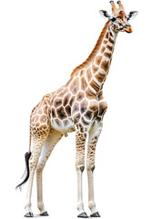 Fototapeta premium Full-Body View of a Giraffe Standing on Transparent Background