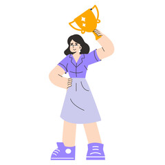 Young Businesswoman. Flat Vector Illustration