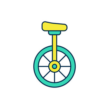 recommend clip art: Filled outline Unicycle or one wheel bicycle icon isolated on white background. Monowheel bicycle. Vector
