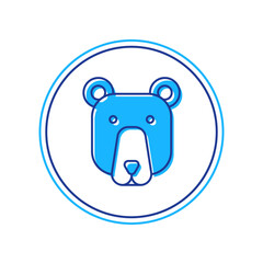 Filled outline Bear head icon isolated on white background. Vector