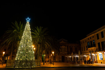 Fototapeta premium Luces de Navidad en Ciutadella de Menorca