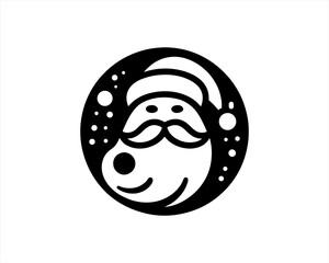 Christmas Silhouette Santa Claus Logo Design Vector Illustration. Xmas Christmas Holiday