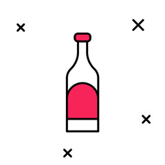 Filled outline Bottle of wine icon isolated on white background. Vector