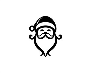 Christmas Silhouette Santa Claus Logo Design Vector Illustration. Xmas Christmas Holiday