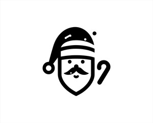 Christmas Silhouette Santa Claus Logo Design Vector Illustration. Xmas Christmas Holiday