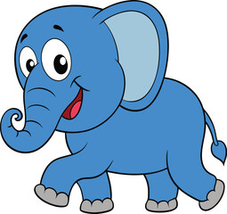 Obraz premium blue-walking-elephant 