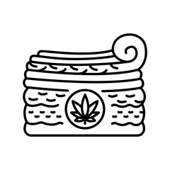 Hemp mattress fillers line icon.