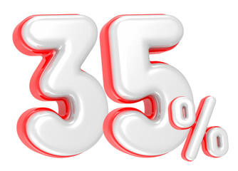 3d rendering Number 35 Percent isolated