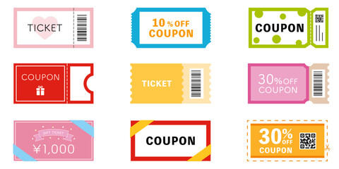 クーポンのイラストセット