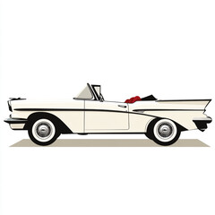 Obraz premium Flat icon illustration of a classic car on a white clean background.