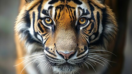 Fototapeta premium Majestic Tiger Close Up Showing Intense Gaze