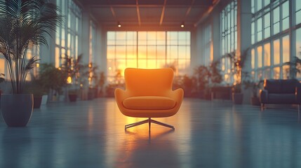 Office setup with a visual timeline of business goals, professionals discussing action plans, innovative and sleek workspace