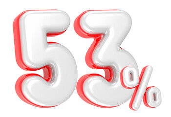 3d rendering Number 53 Percent isolated