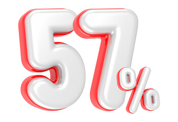 3d rendering Number 57 Percent isolated