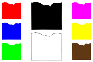 Iowa County, State of Wisconsin (U.S. county, United States of America, US) map vector illustration, scribble sketch Iowa map