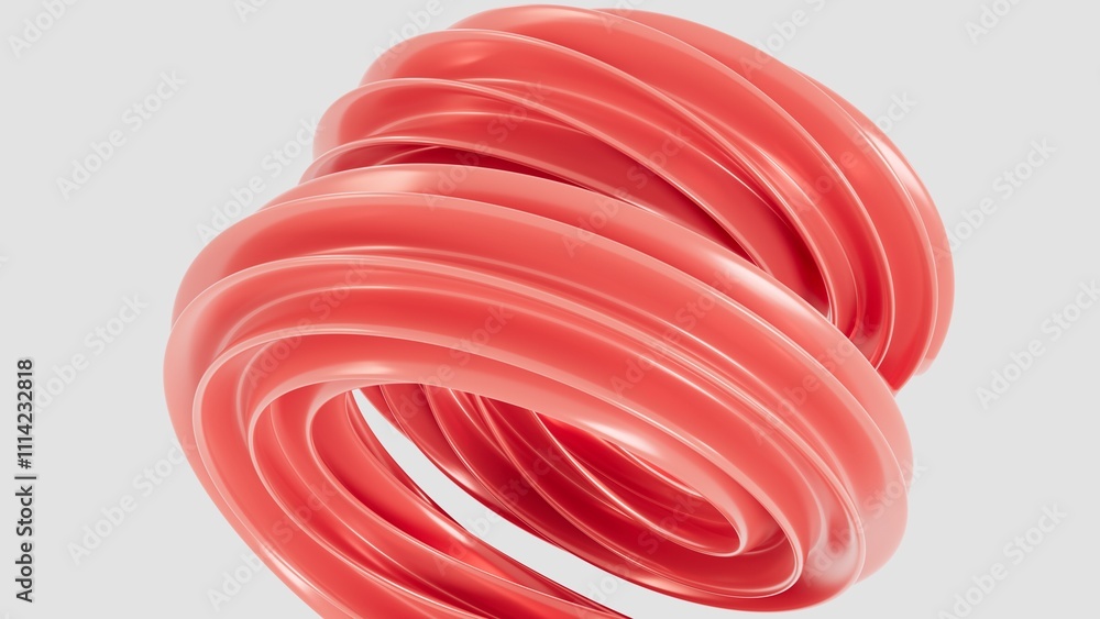 Poster abstract 3d background with red wavy lines in a minimalist style, smooth texture, modern design for 