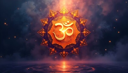 Om burning fire in the night, Om Wallpaper