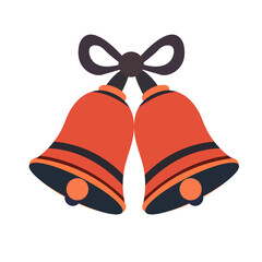 Festive Red Bells with Black Ribbon Illustration for Celebrations