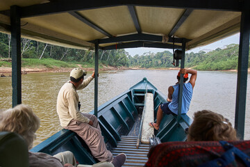 Golden hour adventures. Exploring the beauty of the Tambopata River with this amazing crew. Memories like these remind us that it's never too late to chase the wonders of the world. Madre de Dios Peru
