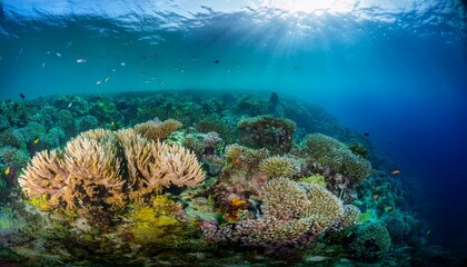 Fototapeta premium view of coral reef underwater