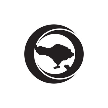 Bali island map silhouette symbol icon, vector illustration design