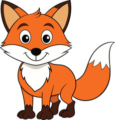 Obraz premium red fox cartoon