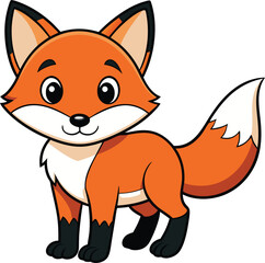 Obraz premium fox cartoon isolated on white
