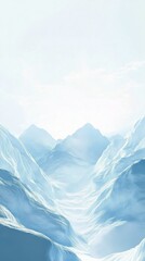 Fototapeta premium Majestic snow covered mountains under a bright sky in winter landscape scenery