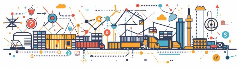 Cartoon depicting the integration of IT systems in an export business