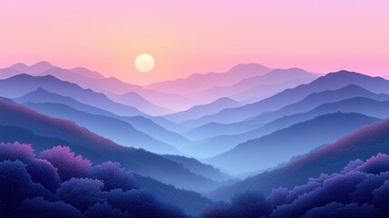 Obraz premium Serene sunset over majestic mountains nature landscape tranquil environment scenic viewpoint peaceful concept for relaxation