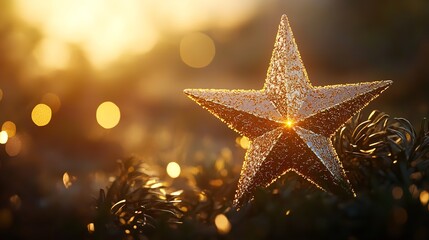 A close-up shot of a shiny star on a black background, suitable for use in astrology or celestial themed designs