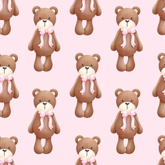 Baby bear seamless pattern. Ideal for fabric,scrapbooking,banner , card, wrapping paper,