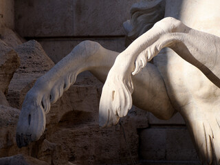 trevi fountain under restoration
