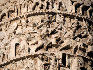 Column of Marcus Aurelius in Rome detail