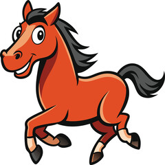 Fototapeta premium horse cartoon isolated on white
