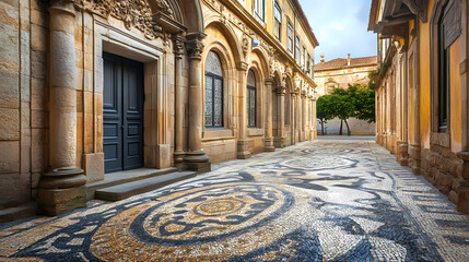 Obraz premium The portuguese pavement. Mosaic. Illustration