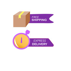 Set of delevery shipping