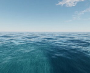 Obraz premium Serene Ocean Landscape Under a Clear Sky