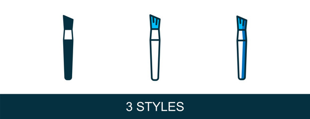 Filled outline Paint brush icon isolated on white background. Vector