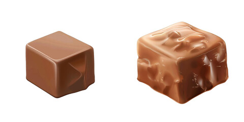 3d render fudge isolated on transparent background Cartoon Illustration in plastic style