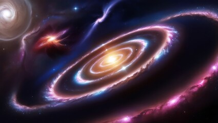 Obraz premium Spiral Galaxy Cosmic Nebula Stellar Formation Dust Clouds