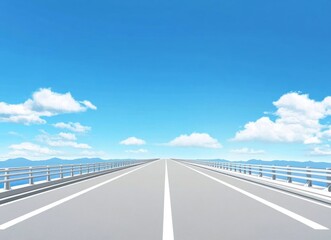 Fototapeta premium Endless Highway Bridge Under a Clear Sky