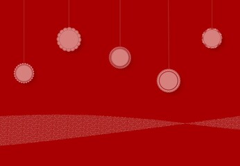 red christmas background with balls