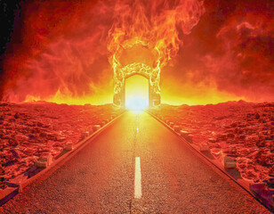 Photo depicting the strait road to hell gate.
