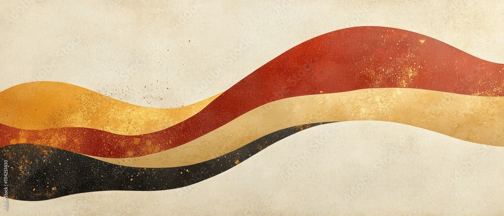 Poster abstract representation of the german flag blending colors in a smooth wave pattern