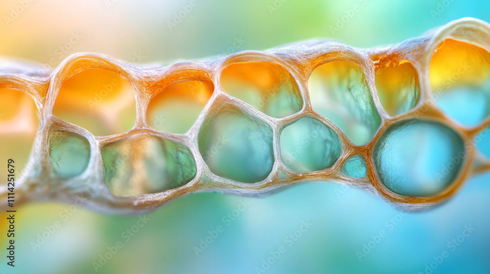 Aufkleber intricate microstructure of soap bubbles captured in vibrant colors and abstract composition