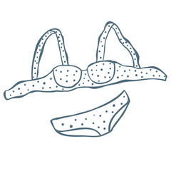Line Art Illustration of Bikini. Vector Graphic.